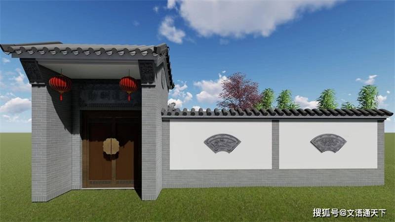 新中式风格别墅门楼设计图|新中式风格设计效果图