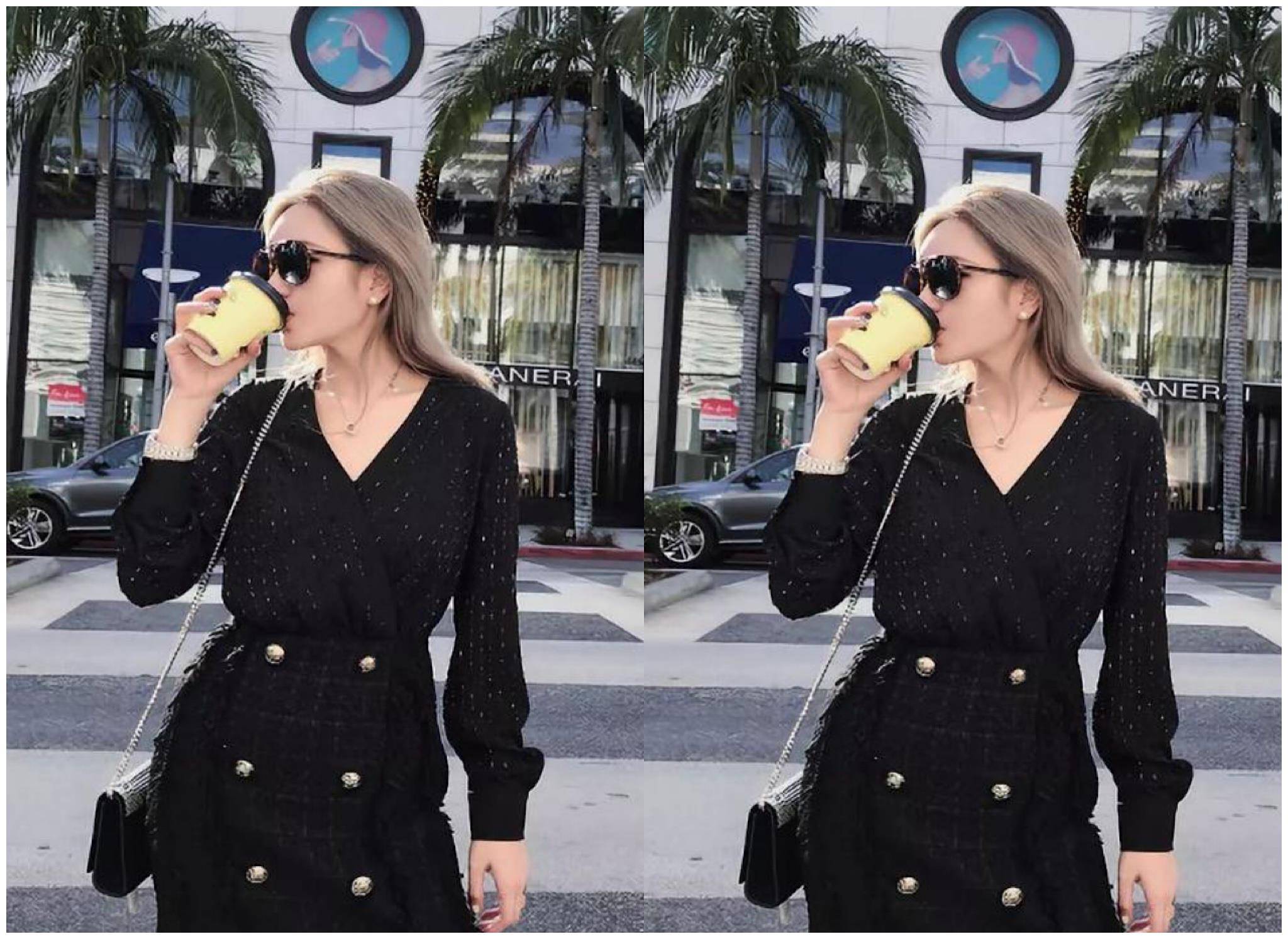 罗志祥女友晒ins照,挤进名媛团坐c位,一身街头风格外显眼