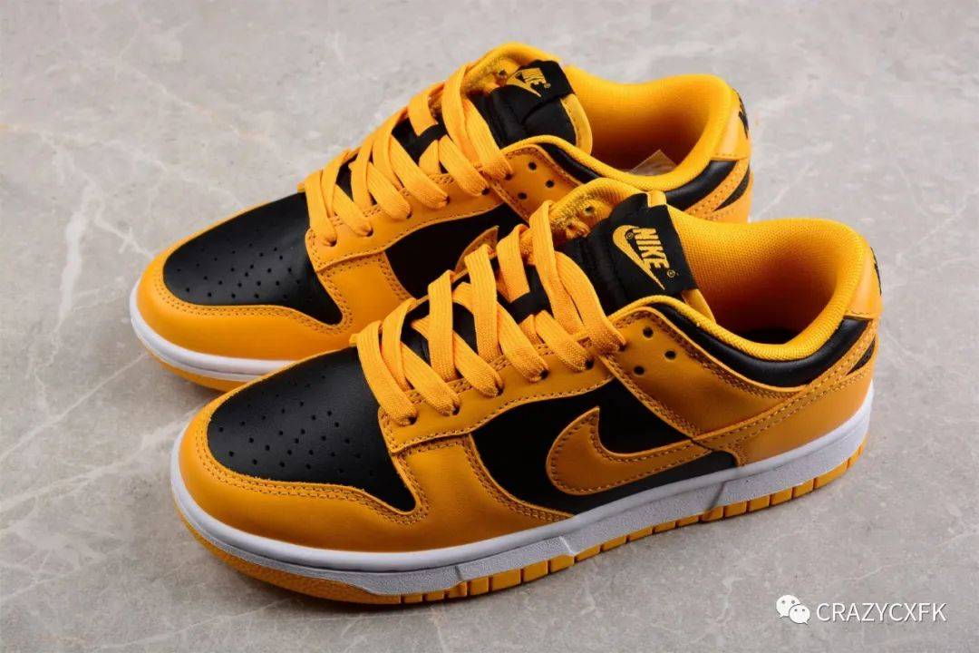 耐克nike dunk low goldenrod 爱荷华大学黑黄武当复古板鞋_鞋舌_鞋带