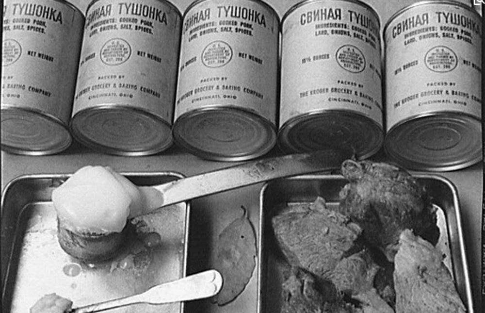二战美国午餐肉罐头图片
