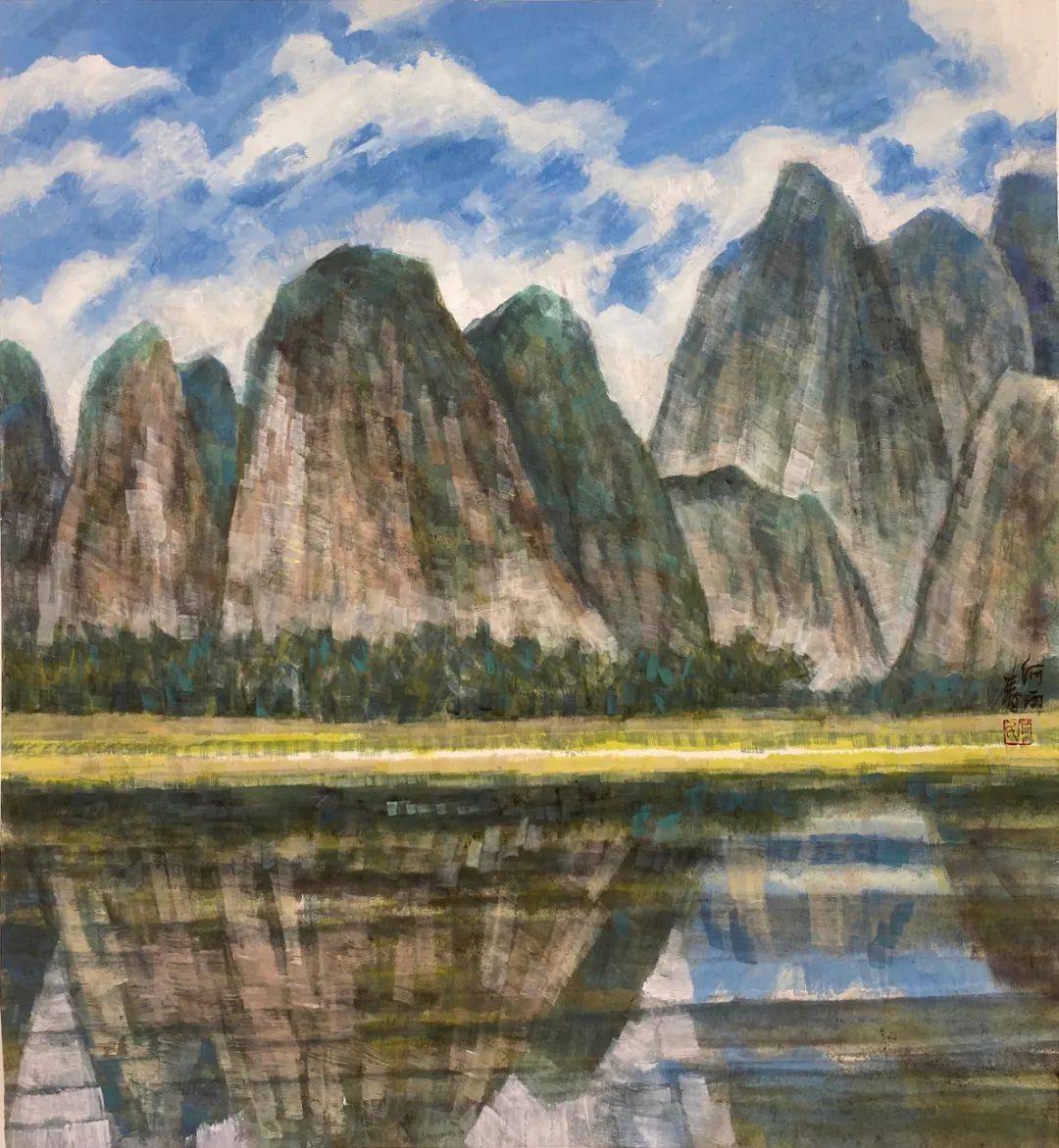何雨春新中国彩墨风景画作品欣赏_cm_绘画_传统