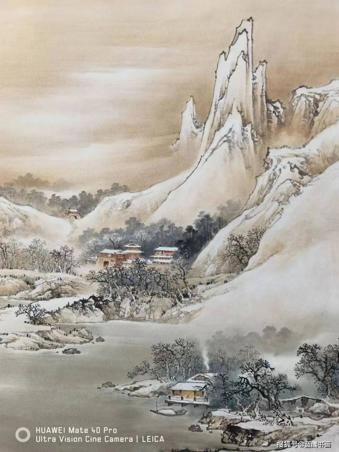 彩墨山水画家杨天佑《峒关晴雪图》:孤峰寒林不惧,远处亦有归处_雪景
