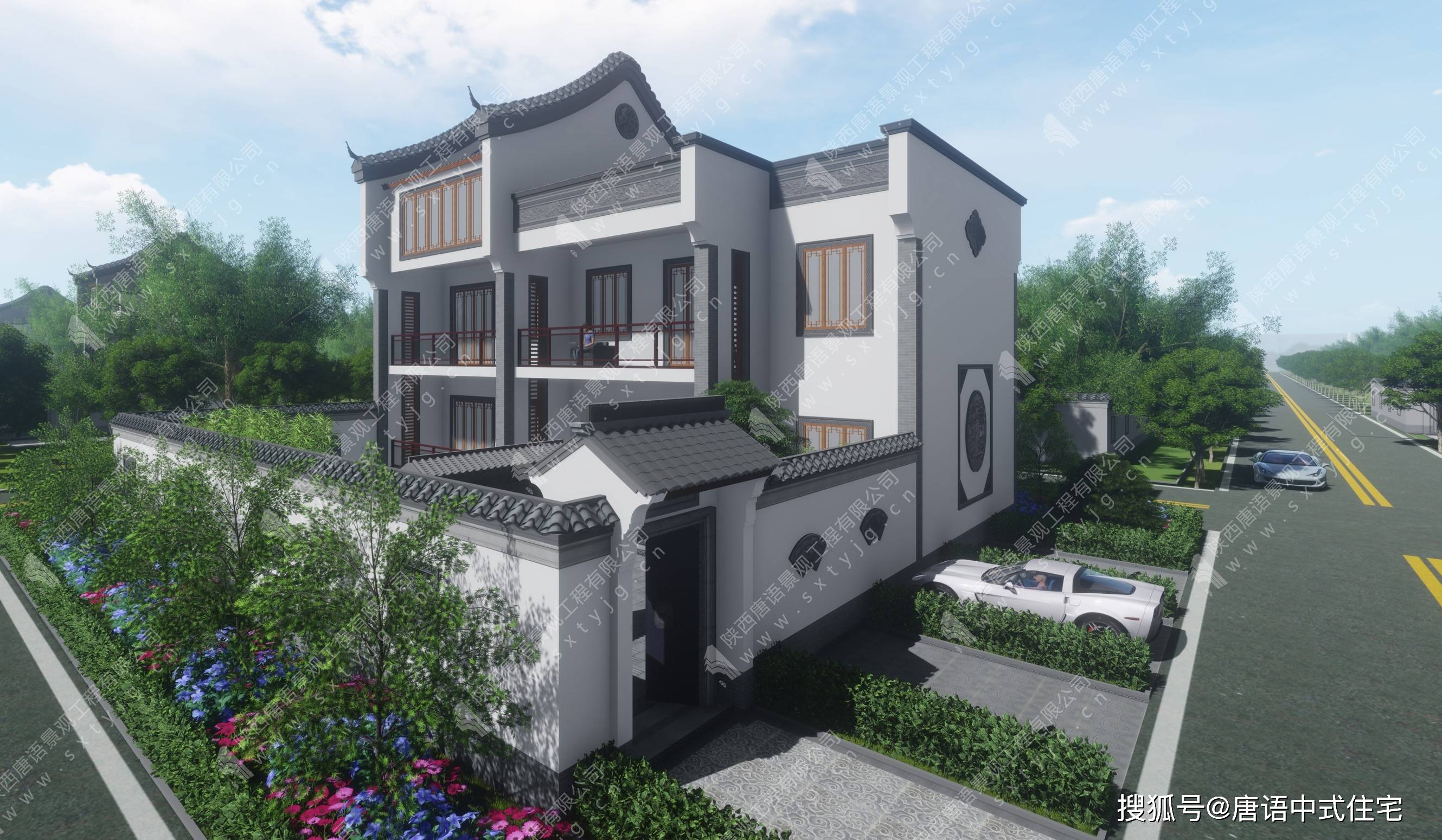 中式徽派二层别墅,散发着中国典雅的韵味_别墅_中国_韵味