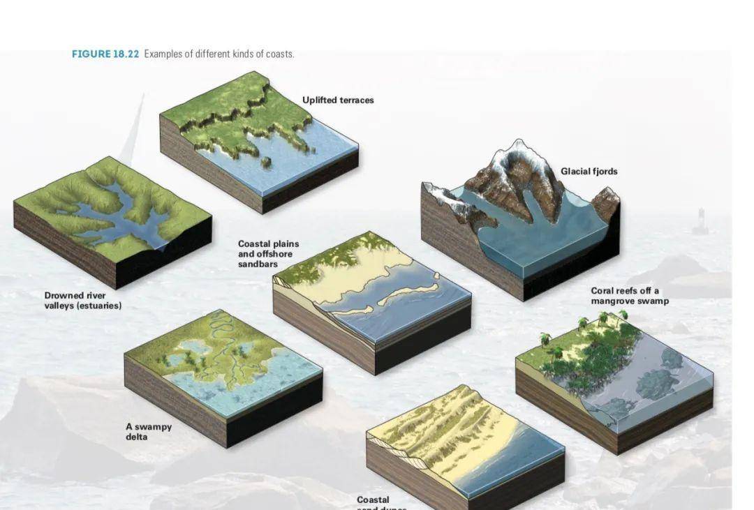 海岸地貌分布图片
