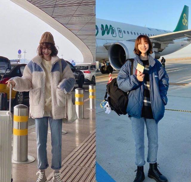 冬季韩式穿搭,羊绒羔外套配毛线裙,冬天也要软萌萌_卫衣_连衣裙_韩风