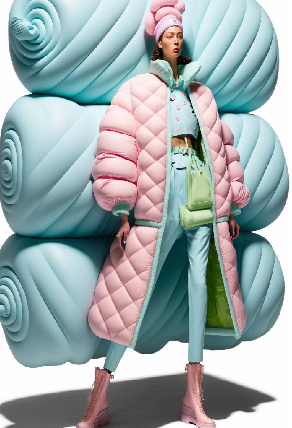 这些羽绒服也太夸张了,穿上像"充气城堡",全靠模特身材在撑