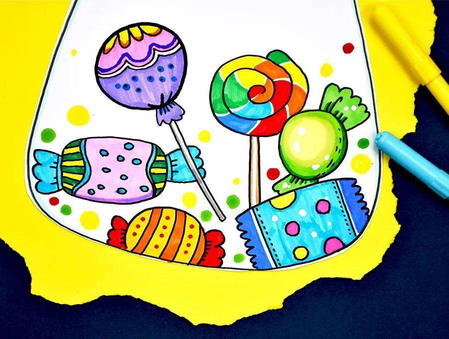 糖罐子简笔画图的颜色图片