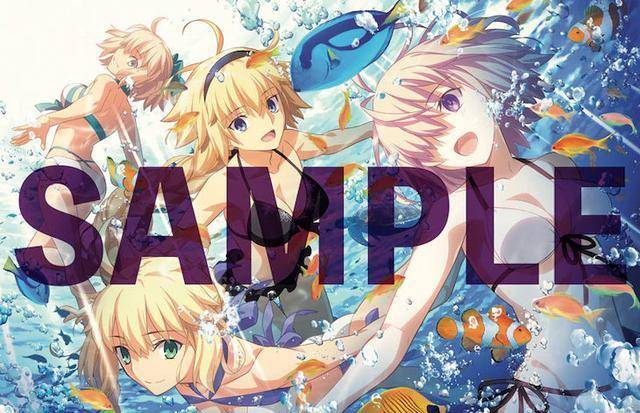 fgo五周年:武内崇手绘庆贺海报小茄子玛修与三位金发呆毛武内脸_从者