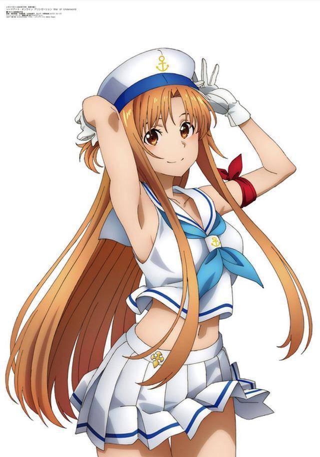 刀剑神域:水手制服亚丝娜megami版权绘粉丝:桐人帽子戴好_设计的_衣服