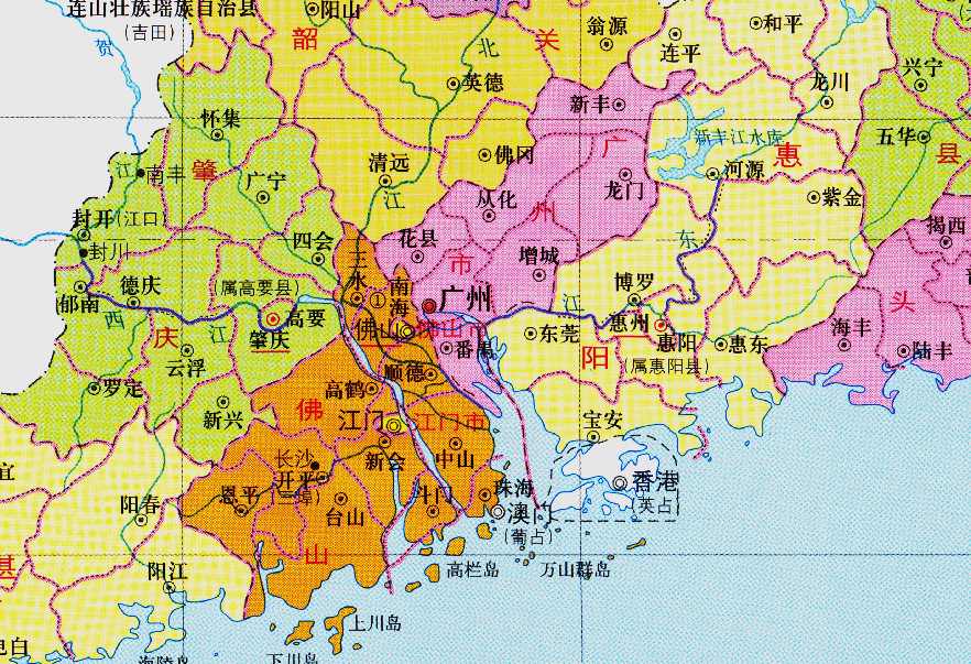 中国地图广东佛山位置图片