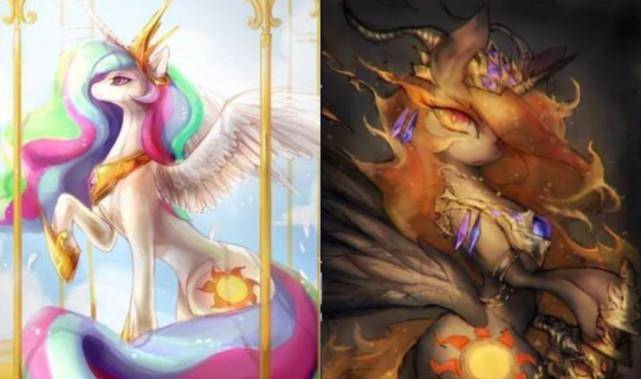 小马宝莉恶魔版:邪茧女王进化魔神,紫悦是大法师,宇宙公主变美_月亮