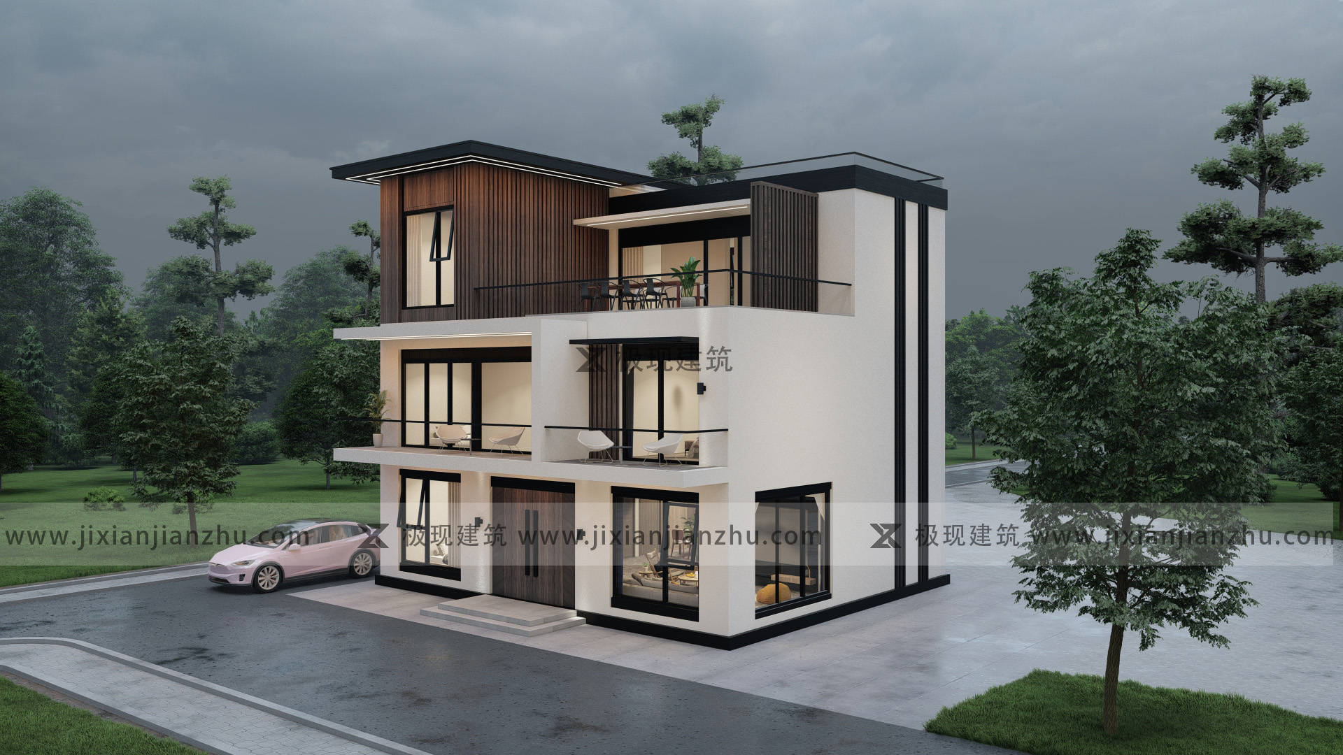 12米×10米,占地120平三层现代风自建别墅_风格_项目_建筑