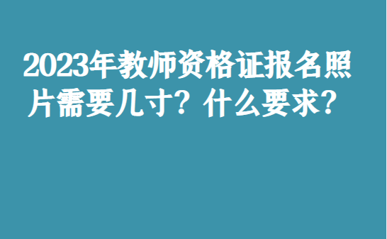 2023年教师资格证报名照片需要几寸?什么要求?_审核_考生_格式