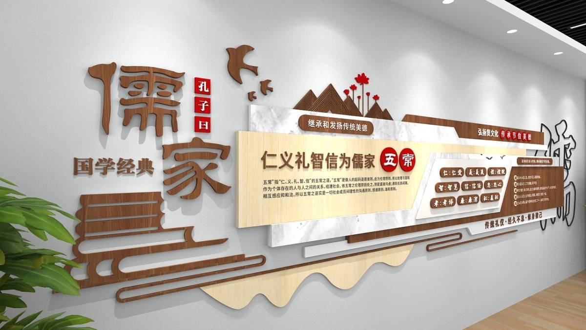 儒家文化墙传统文化校园文化楼梯文化下载展示墙
