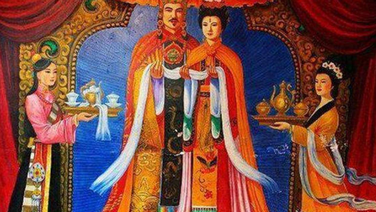 文成公主与松赞干布相关画作令所有人都没有想到的是,文成公主带着