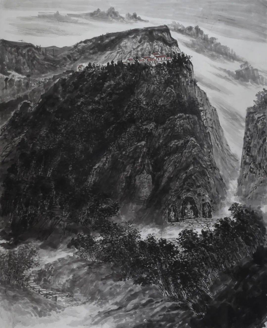 胸中丘壑,笔底云烟——穆建强山水画赏析_笔墨_中国_作品