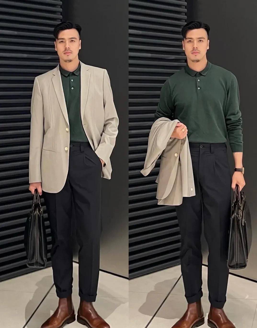 30-40岁秋季男士商务休闲穿搭_子时_职场_自然