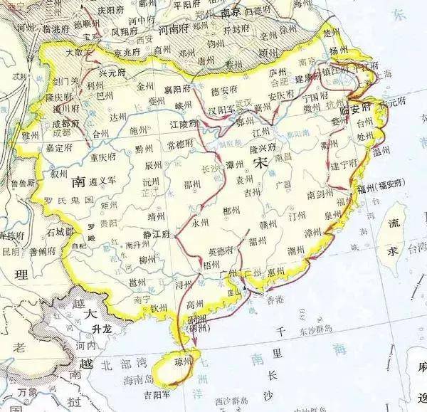 南宋领土最大时地图图片