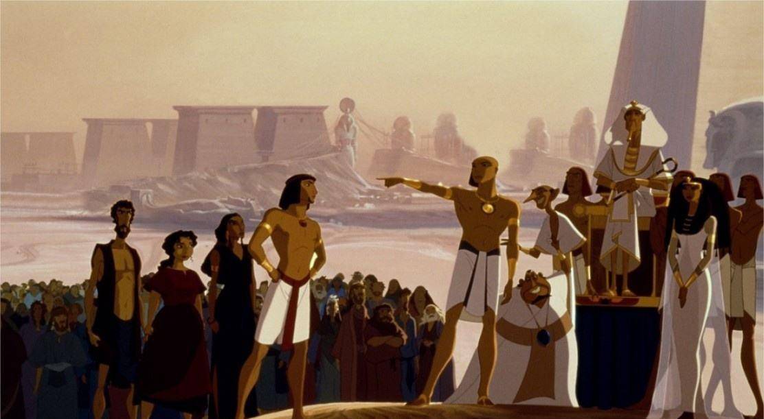 在圣经出埃及记篇章改编的动画《埃及王子》中,色彩的变化贯穿整部