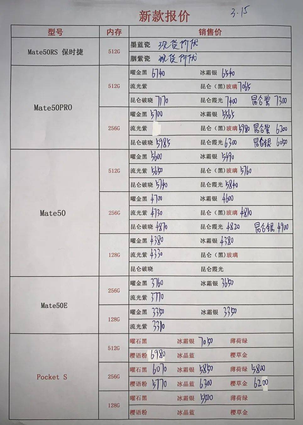 深圳华强北手机批发报价单2023年3月15日