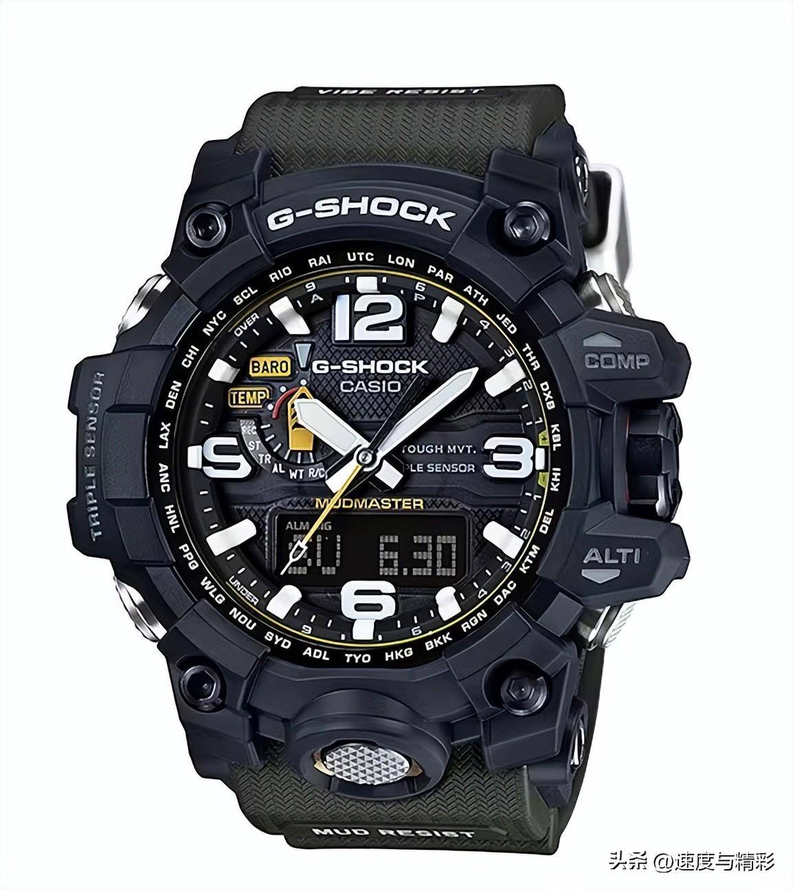 十大优秀户外运动手表推荐(五)卡西欧g-shock泥王gwg-1000_按钮