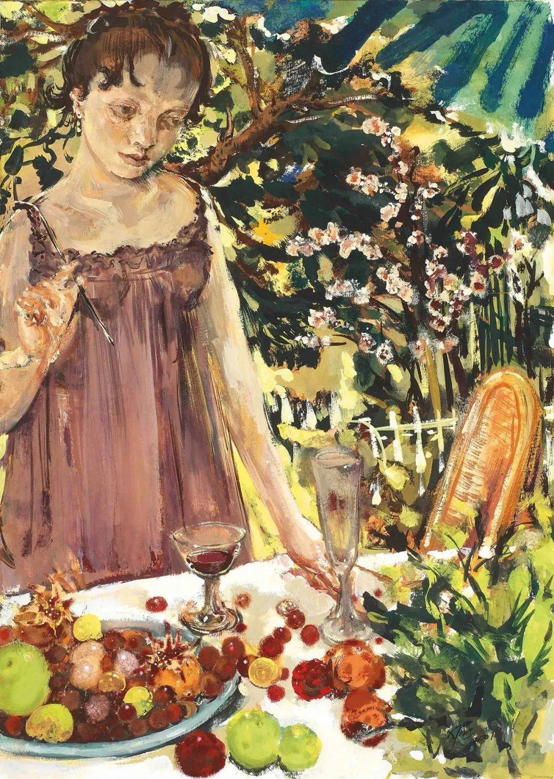 《人类世界》《听琴图》夏俊娜的作品在表现上着重于光影的展现在光影