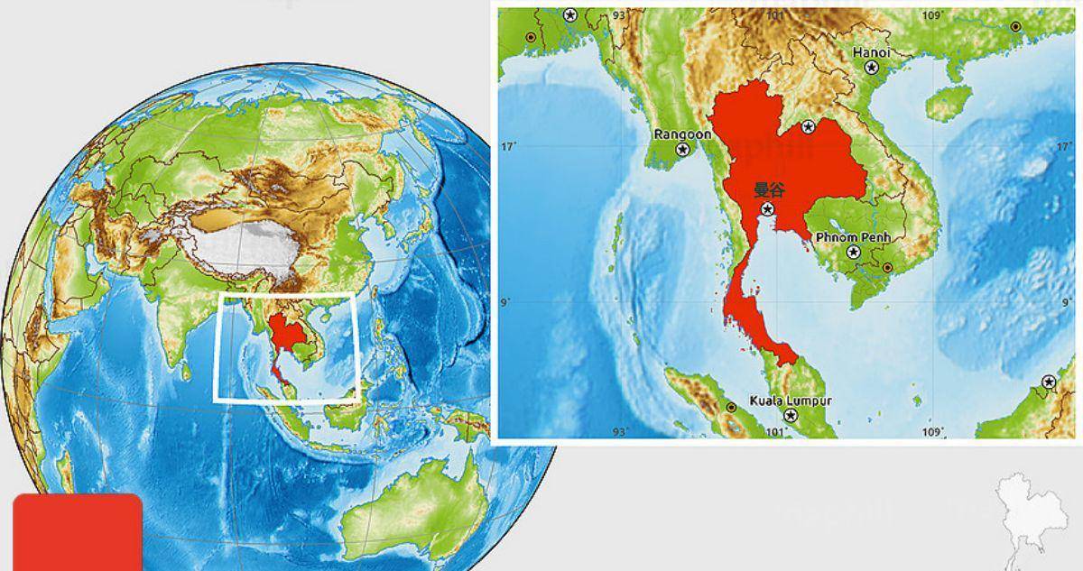 地理泰国位于印支半岛的中心,西部与缅甸接壤,北部和东部与老挝接壤