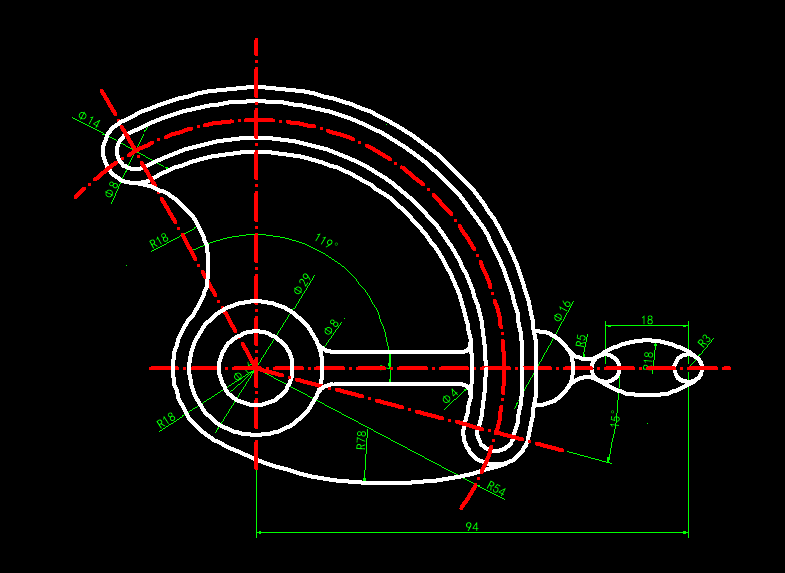 cad机械零件练习图绘制