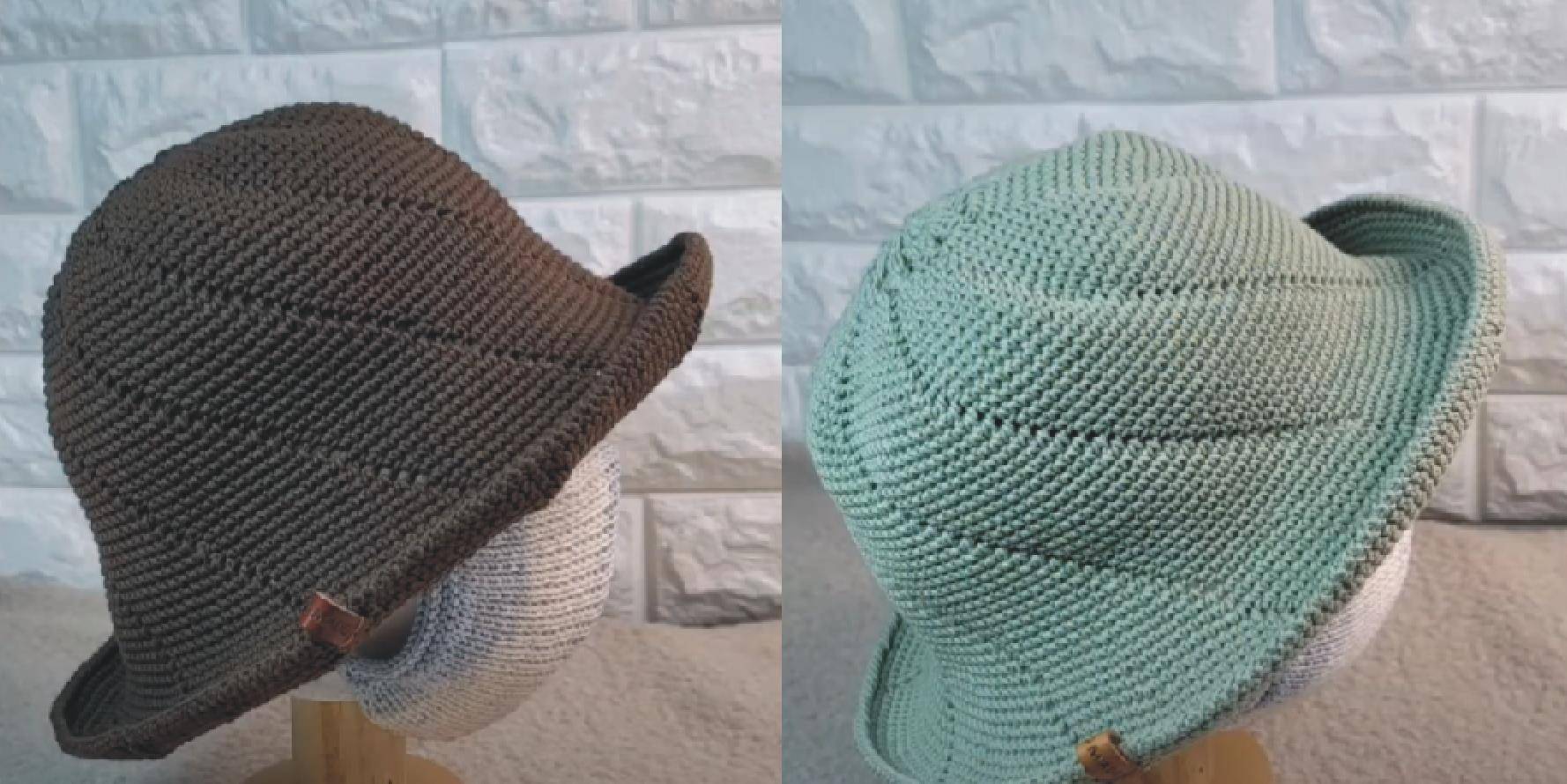 遮阳帽清爽简约就很好看,螺旋纹遮阳帽教程,学会了不用买遮阳帽_示范