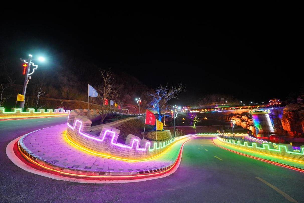 大方梯田花海夜景图片