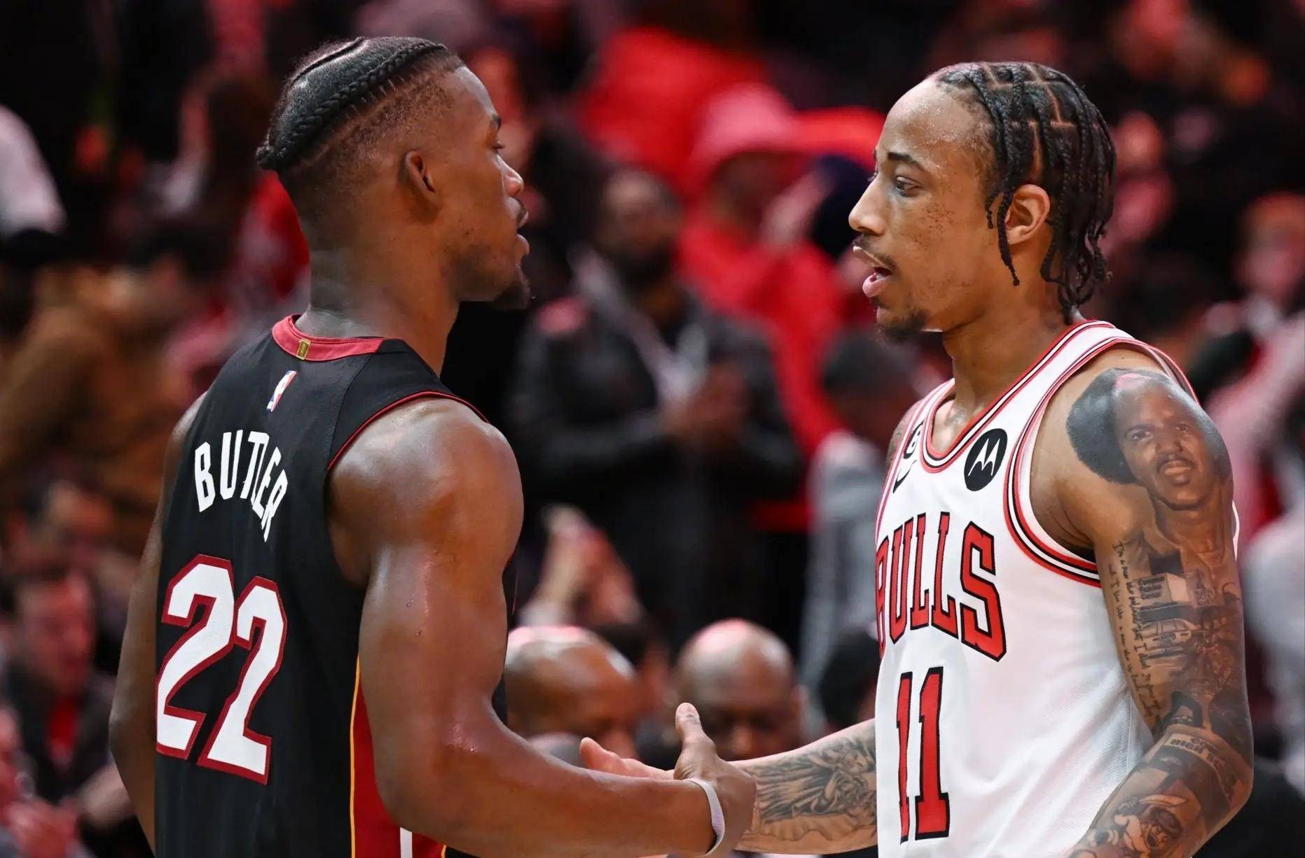 附加赛公牛vs热火:巴特勒和德罗赞两个"老1.