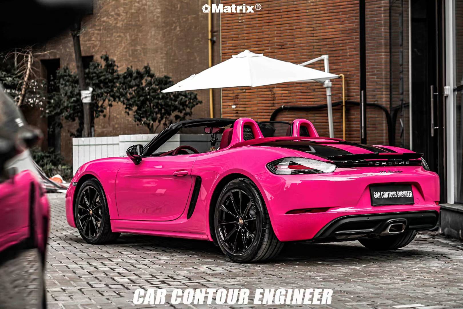 保时捷718矩阵改色膜甜菜根紫,超高饱和的紫红色系_回头率_神器_案例