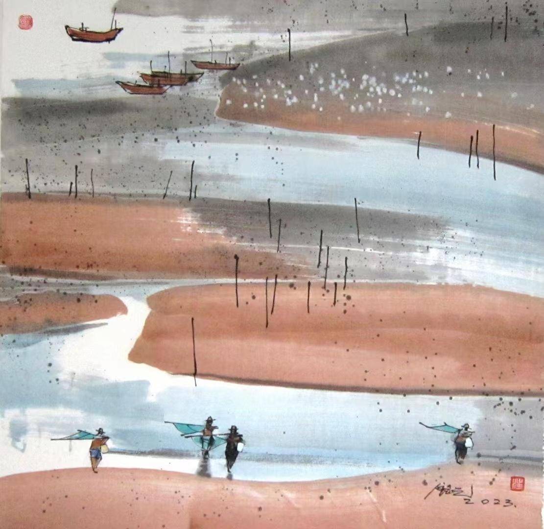 水彩画家汪钰元_江南长_作品_彩墨画