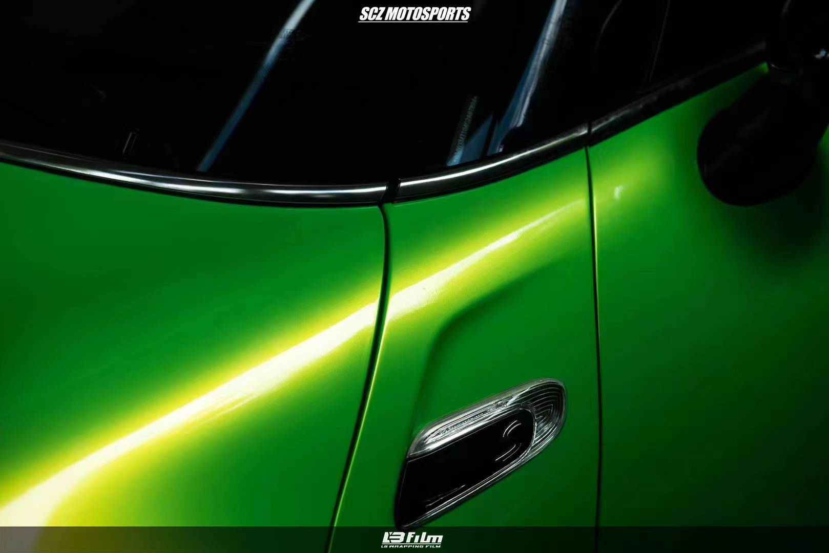 宝马mini-lbfilm改色膜珊瑚金沙绿,更是艳丽无比