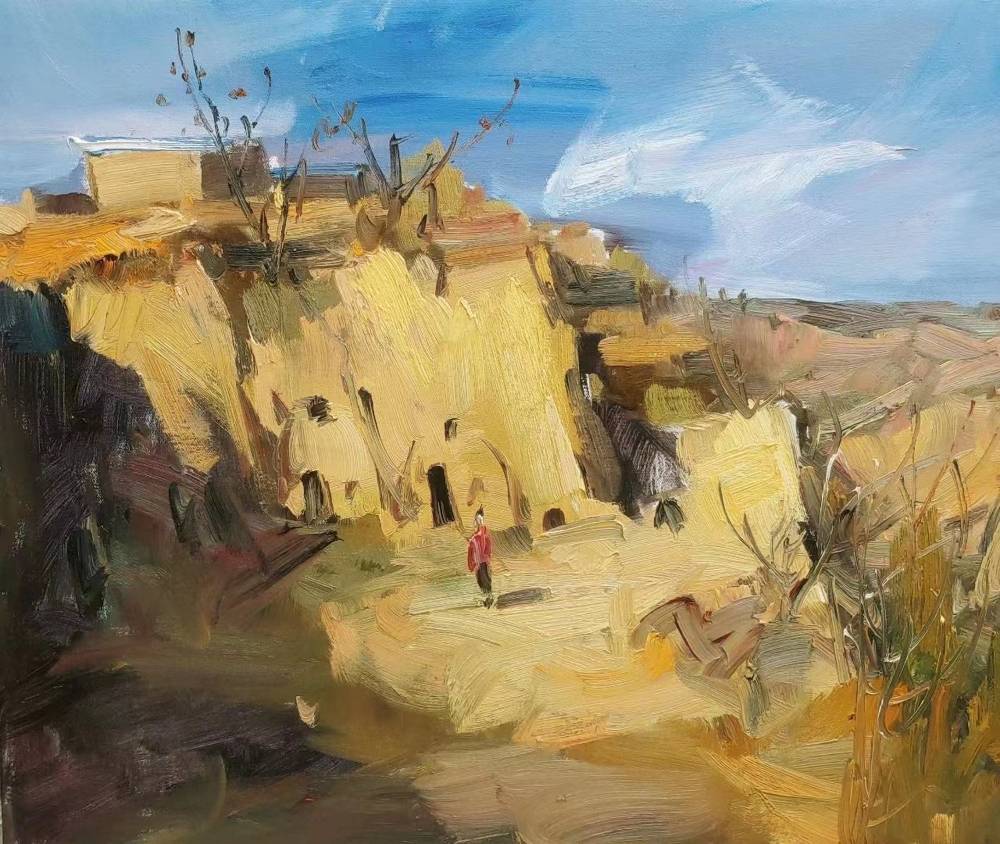 【画作】高天厚土,神采激扬,油画艺术家赵青作品欣赏_外公_大自然_塬