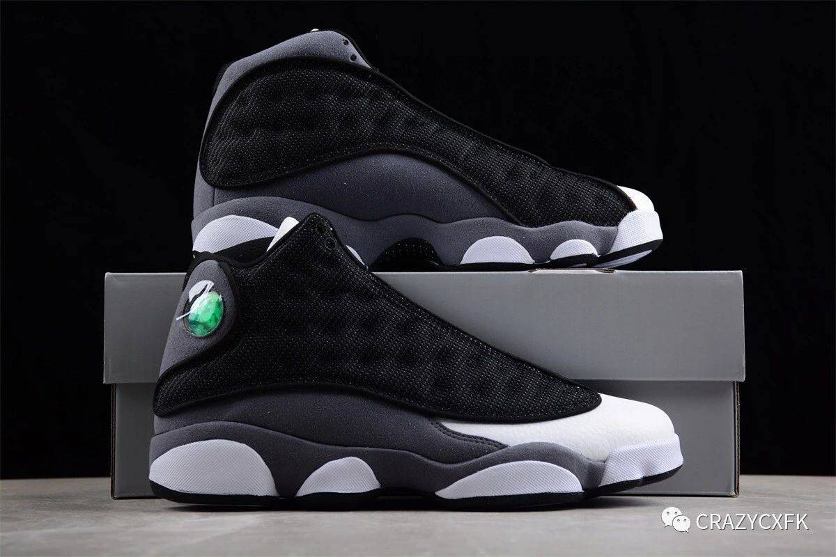 乔丹air jordan 13 xiii black flint 黑白燧石篮球鞋_log_黑色_白色