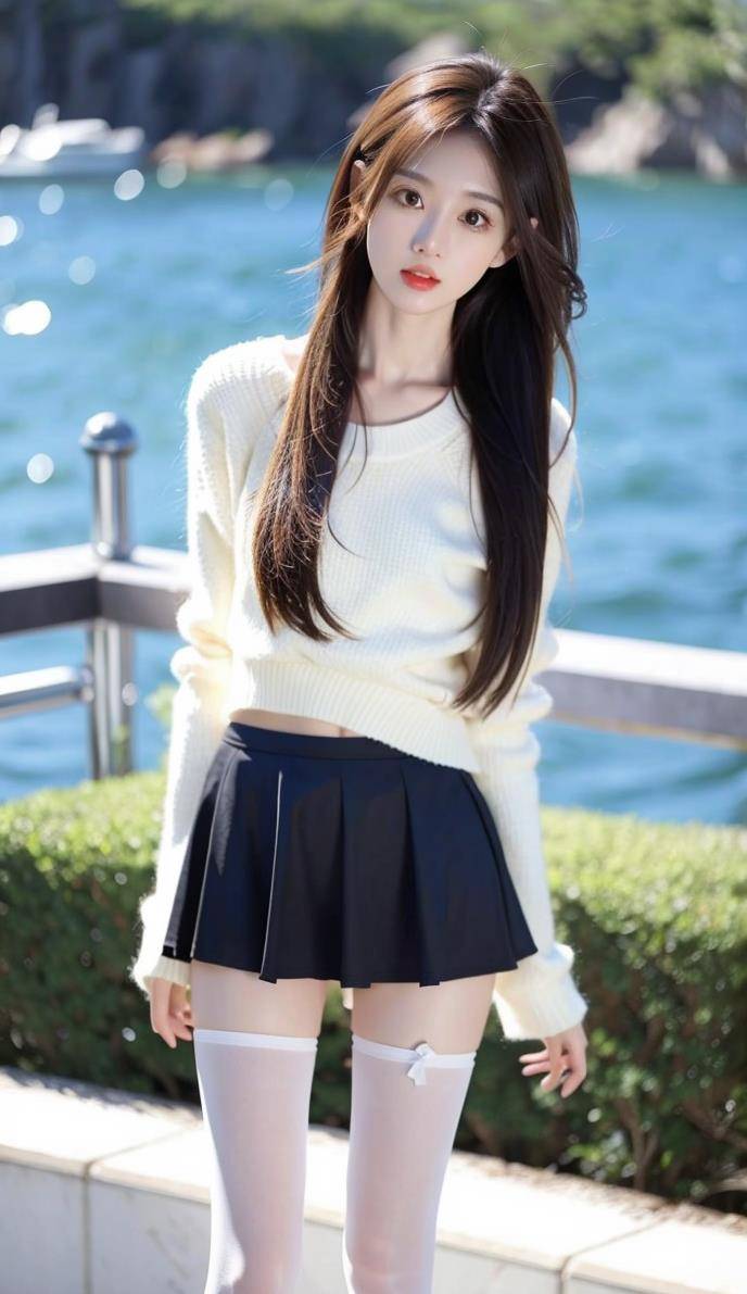 ai美女壁纸-海风与长发少女_女子_大自然_画面