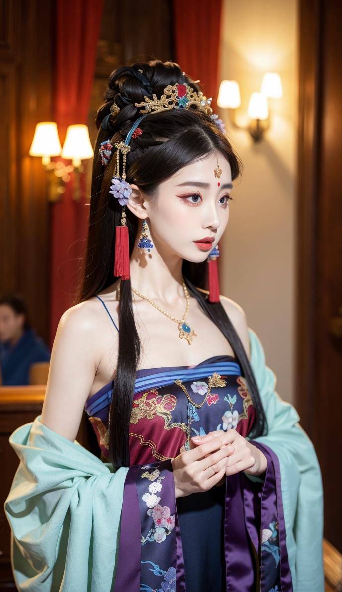 ai美女壁纸-国风蛇蝎美人_紫色_暗黑_古代