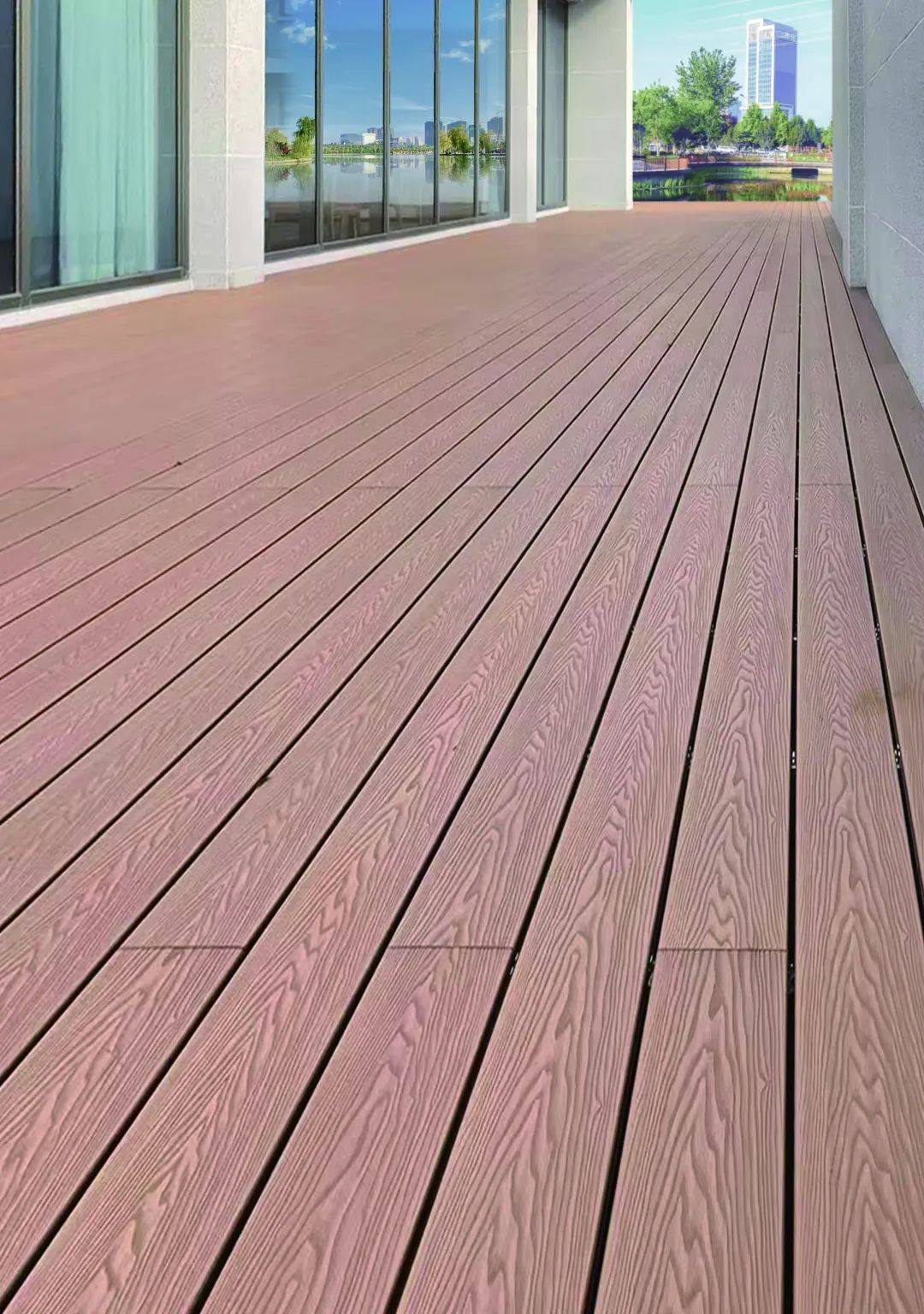 相比于常规木塑板,共挤板拥有更好的低吸水性,耐磨性,抗紫外线,易清洗