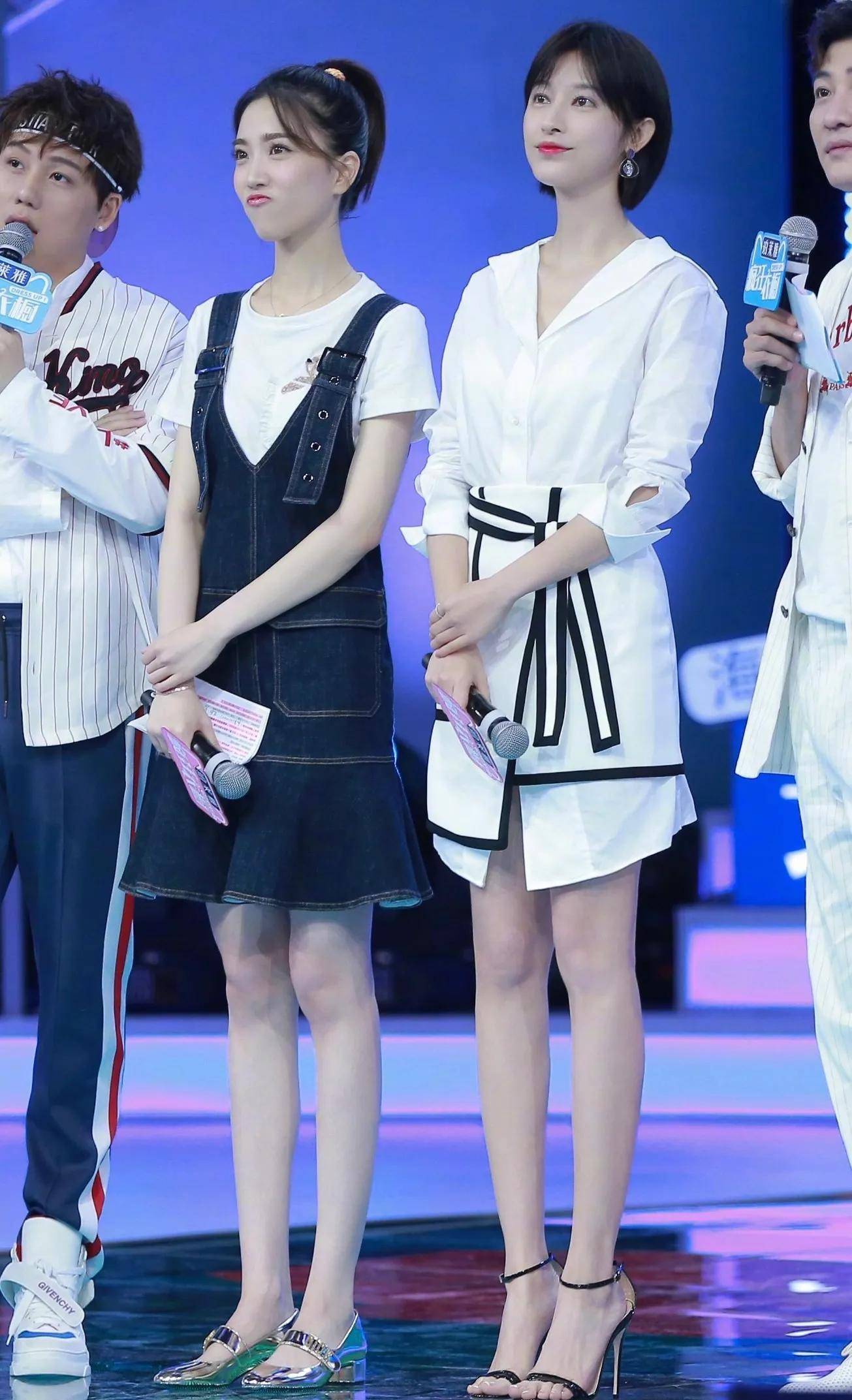 张俪女神的凉鞋美脚_高跟_白色_黑色