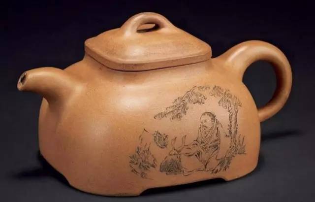 方斗壶杨彭年包锡刻松铭方斗壶清中 壶痴 斗方壶44,方钟壶清代吉安制