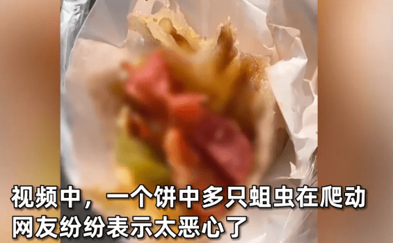 顾客买肉饼咬下去发现全是活蛆,网友戏称这是活蛆高蛋白肉饼