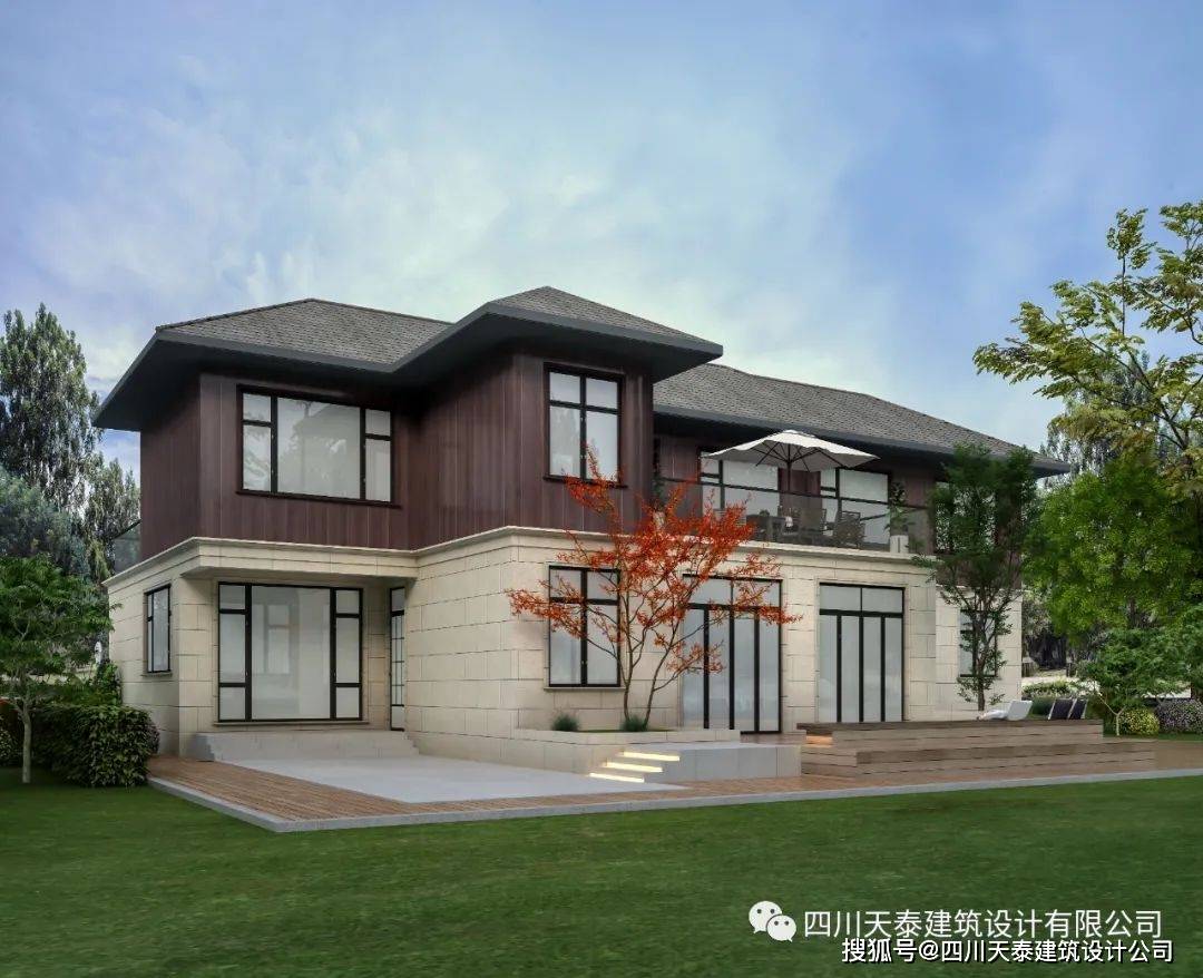 成都青白江二层现代乡村别墅,农村洋房别墅,带车库设计图纸_刘先生