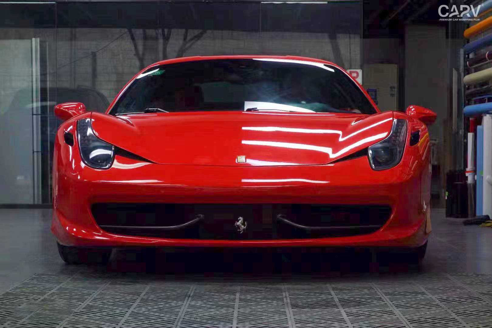 法拉利458卡孚carv改色膜白金法拉利红,像是贵族的红色_搜狐汽车_搜狐