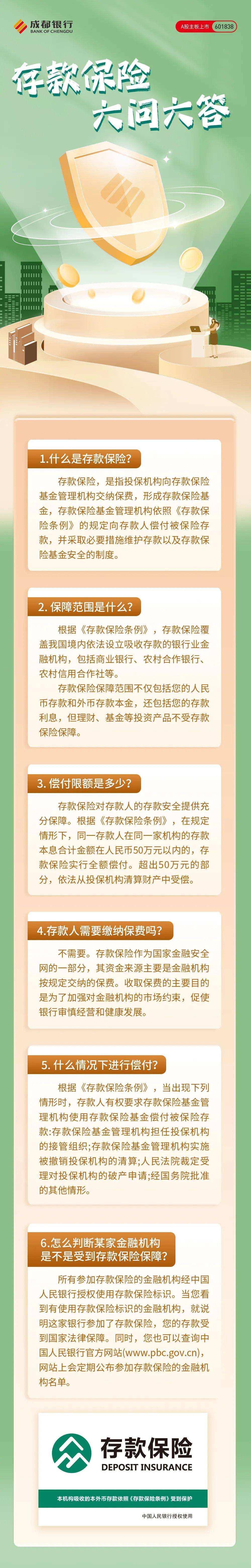 成都银行:《存款保险条例》实施八周年 