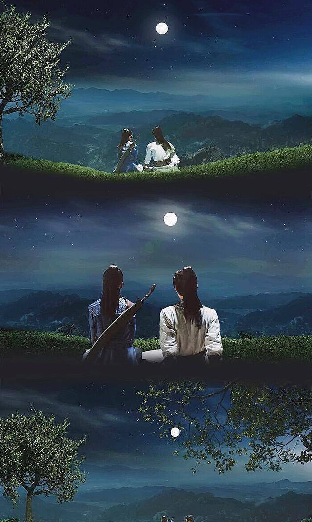 这是前期谢允(王一博饰)和周翡(赵丽颖饰演)在四十八寨赏月的镜头