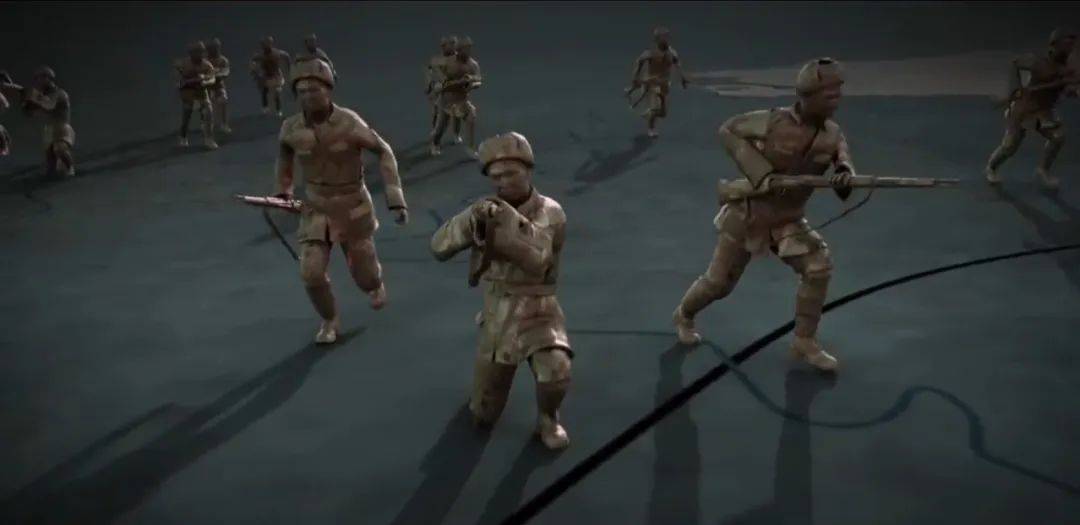 俯视看三个步兵班就能组成一个战斗群,这些战斗群又以散兵线队形展开