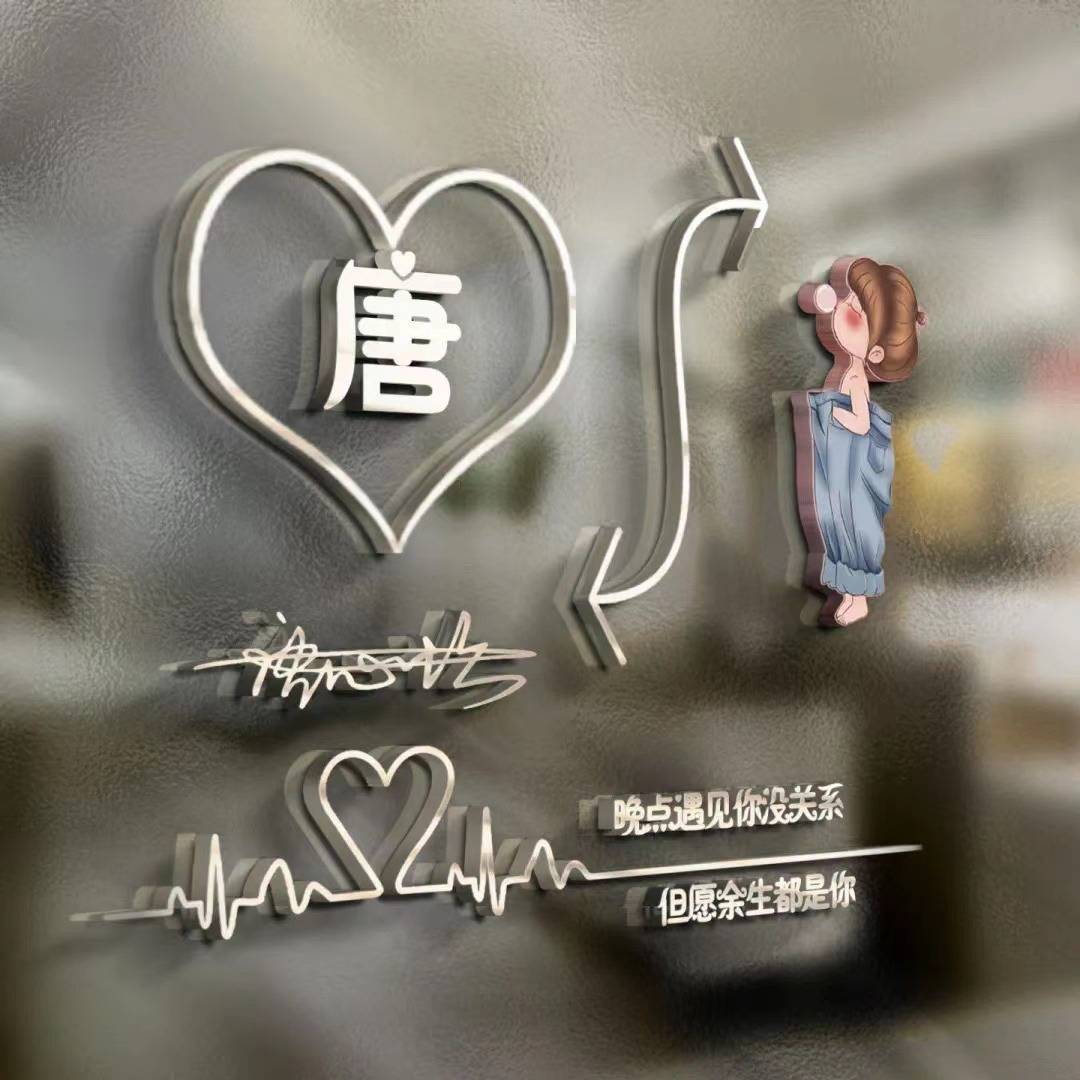 姓氏头像第406期,专属你的3d卡通情侣签名头像做好了,有你的吗_朋友