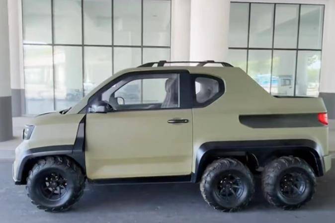 五菱mini六轮小皮卡亮相,能拉货能载人,还配安全气囊,个性十足_搜狐