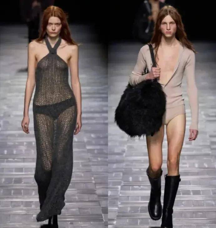 巴黎时装周国际超模齐秀“上衣消失”，这真的很美吗？